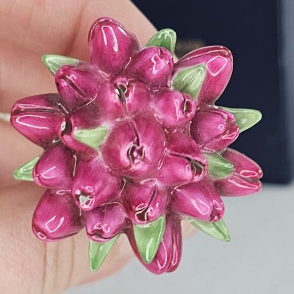 Halcyon Days Porcelain Tulip Flower Bouquet Desk Seal Miniature Figurine 1991 RA - Picture 12 of 12